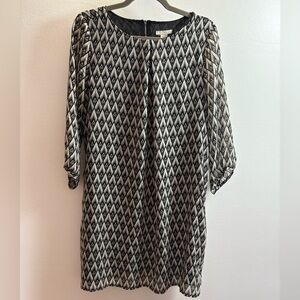 NWOT H&M Black and White Long Sleeve Mini Sheath Dress 12